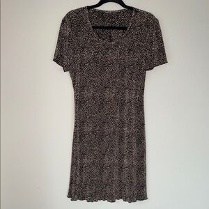 Vintage Ribbed Stretchy Fairy Grunge Lettuce Edge Midi Dress